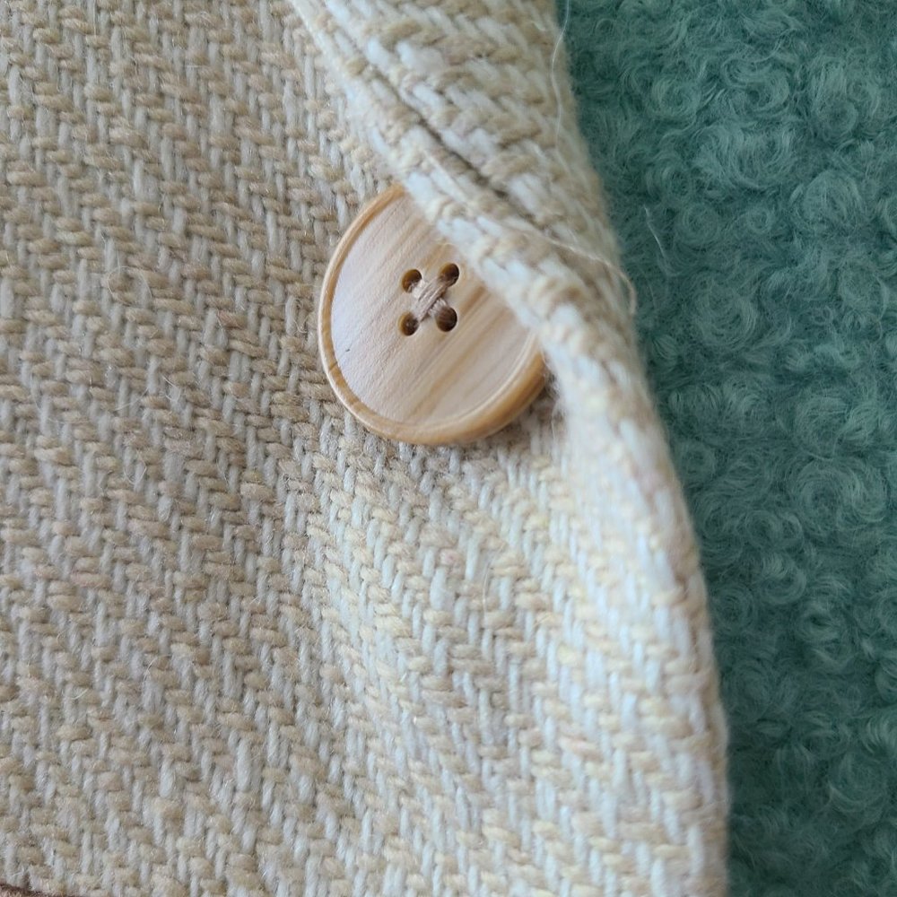 English Factory Turquoise and Tan Full Length Coat - Picture 7 of 16